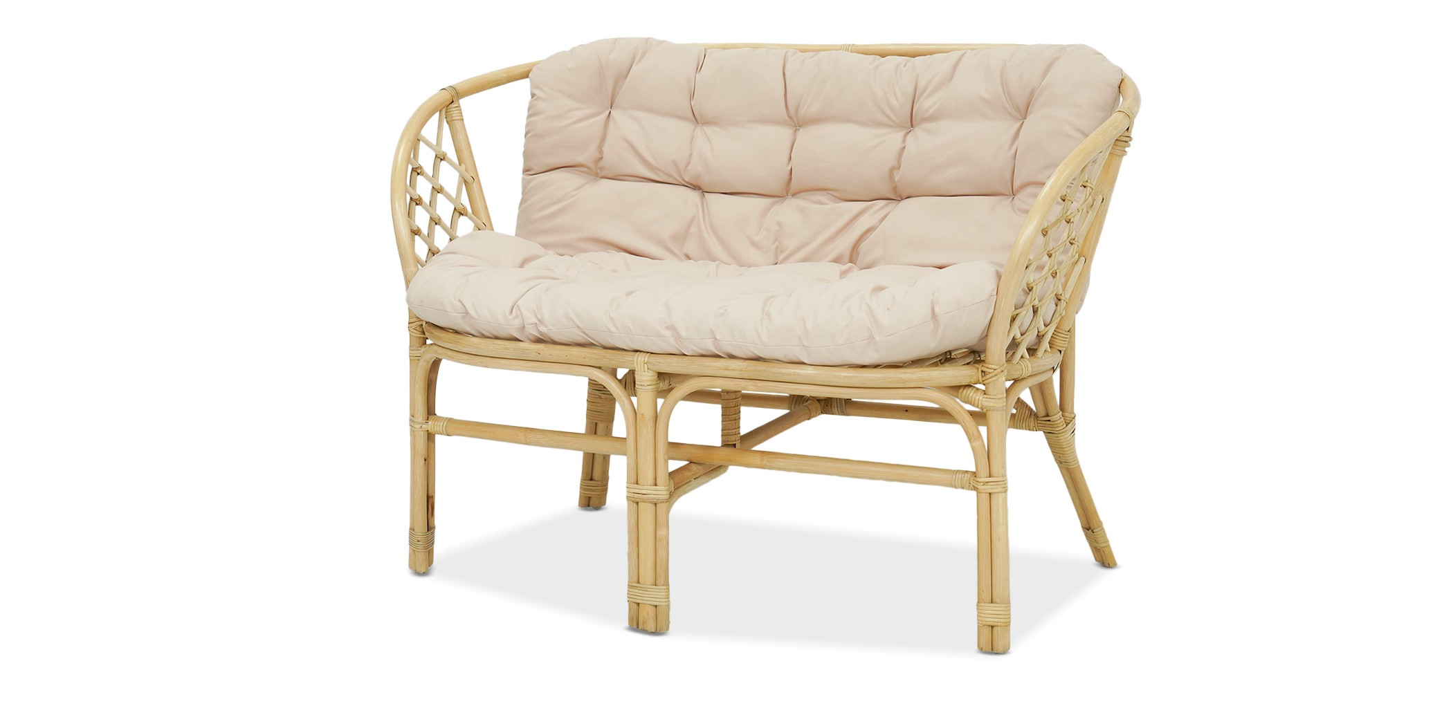 Bahama sofa 2+1+1 with coffee table natural rattan