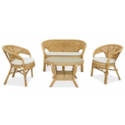 Webli Sofa Set 2+1+1 With Coffee Table Natural Rattan