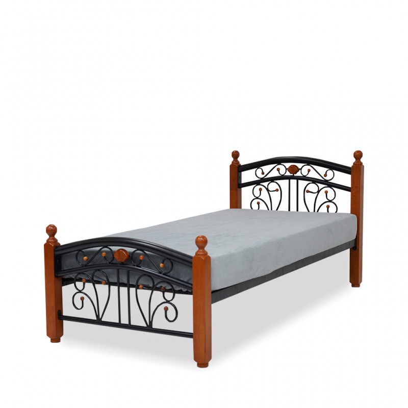 Lilium Bed 90x190 cm Rubberwood/Metal