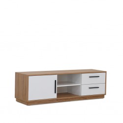 Olympia TV Cabinet Brown & White Glossy