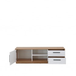 Olympia TV Cabinet Brown & White Glossy