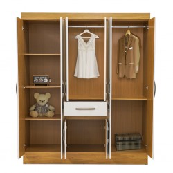 Portugal Wardrobe 8 Doors with 1 Drawer Freijo/Off White