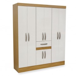 Portugal Wardrobe 8 Doors with 1 Drawer Freijo/Off White