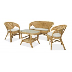 Webli Sofa Set 2+1+1 With Coffee Table Natural Rattan