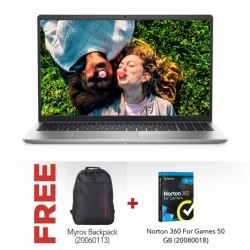 Dell Inspiron 3520 Intel Core i3-1215U Silver & Free Myros Backpack / Carry Case + NORTON 360 For Gamers 50GB AF 1 User 3 Device