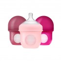 Boon Nursh Silicone Pouch Bottle 4oz 3pk - Pink Multi B11229