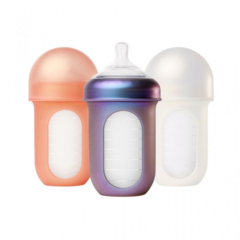 Boon Nursh Silicone Pouch Bottle 8oz 3 pk - Metallic B11557