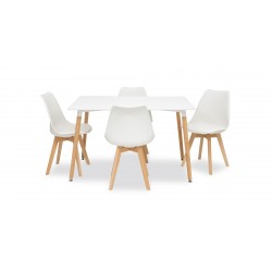 Adrian Table & 4 Chairs White