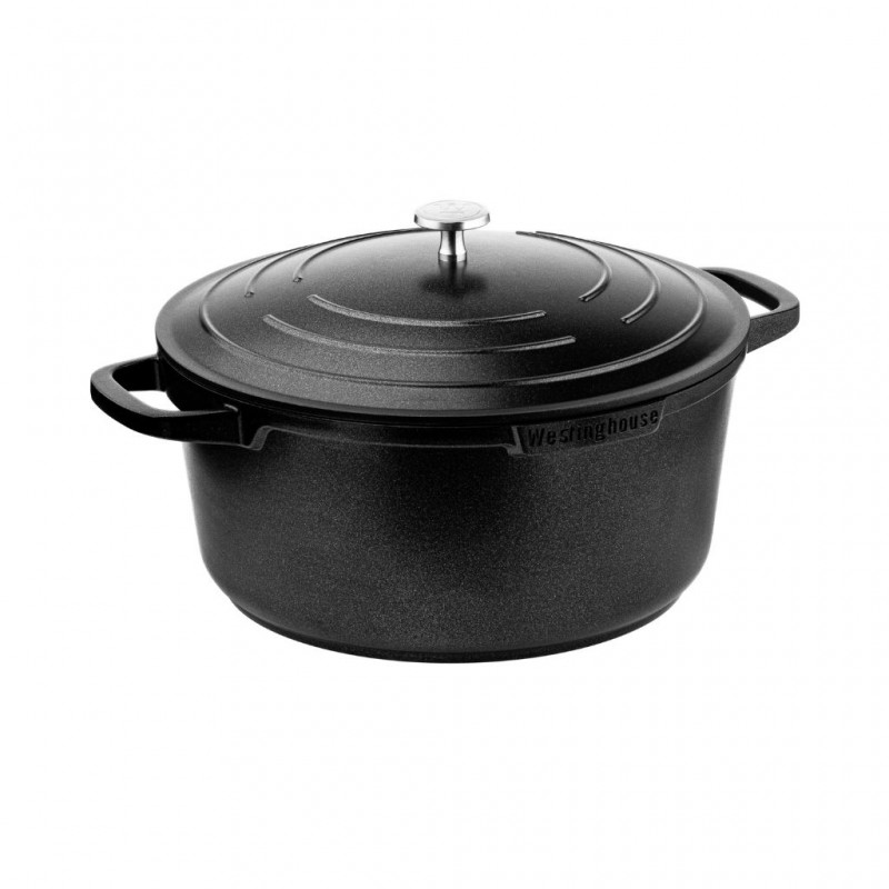 Westinghouse 24cm Black Cast Aluminum Casserole With Lid Performance Series WCCC0095024BK