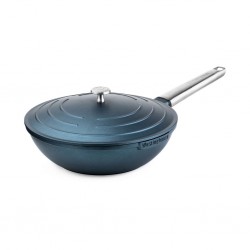 Westinghouse 28cm Blue Cast Aluminum Wok With Lid Performance Series WCCW0095028BL