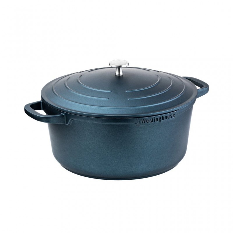 Westinghouse 24cm Blue Cast Aluminum Casserole With Lid Performance Series WCCC0095024BL