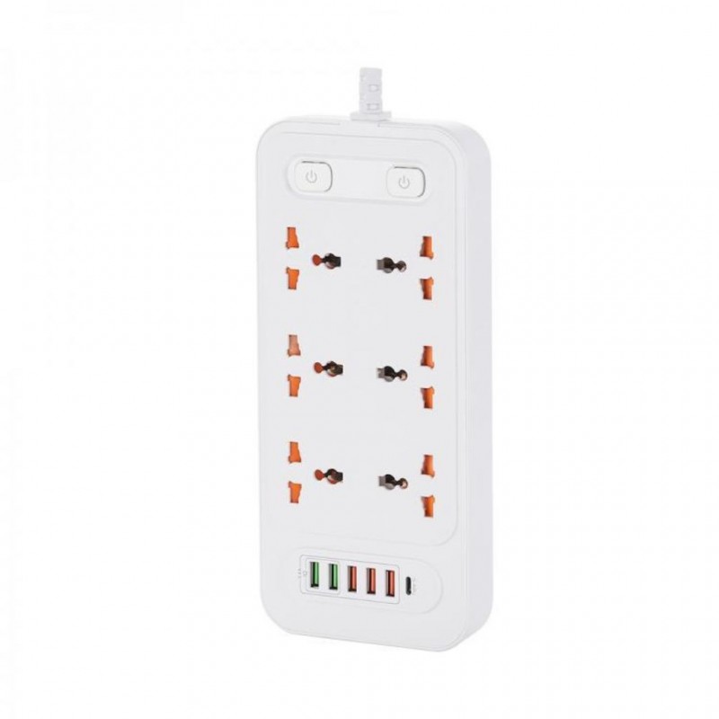 Winning Star ST-4046 10A 6 Plug & 5 USB Charge Position Power Socket "O"