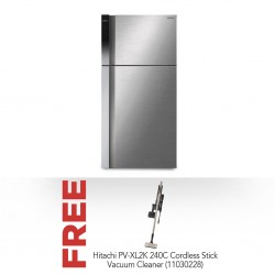 Hitachi R-V661PRU0 Refrigerator & Free Hitachi PV-XL2K 240C Cordless Stick Vacuum Cleaner 0.35L Champagne Gold