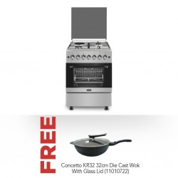 Xper XP6TX31E3 Cooker & Free Concetto KR32 32cm Die Cast Wok With Glass Lid