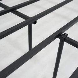 Rhodes Bed 160x200 cm Black Metal Rubberwood