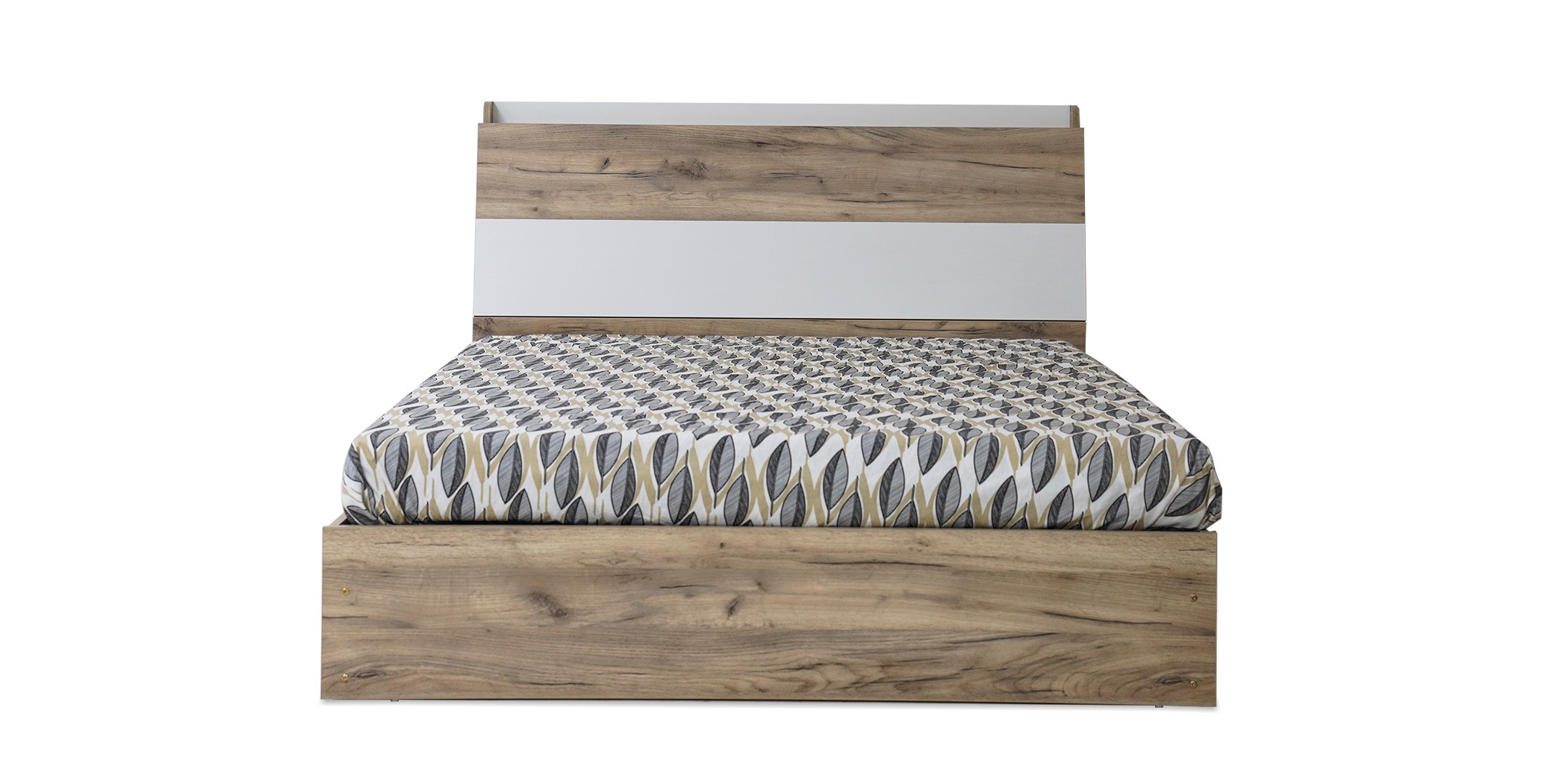 Lazzio Bed 180x200 cm Grey Oak & White Matt