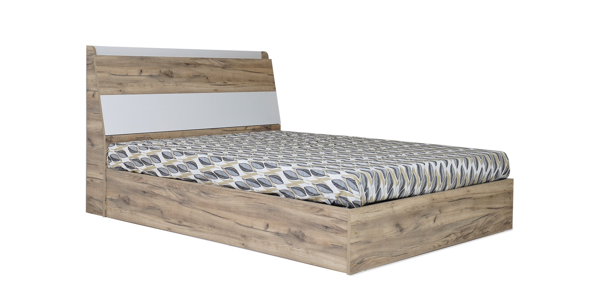 Lazzio Bed 180x200 cm Grey Oak & White Matt