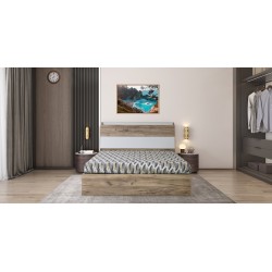 Lazzio Bed 180x200 cm Grey Oak & White Matt