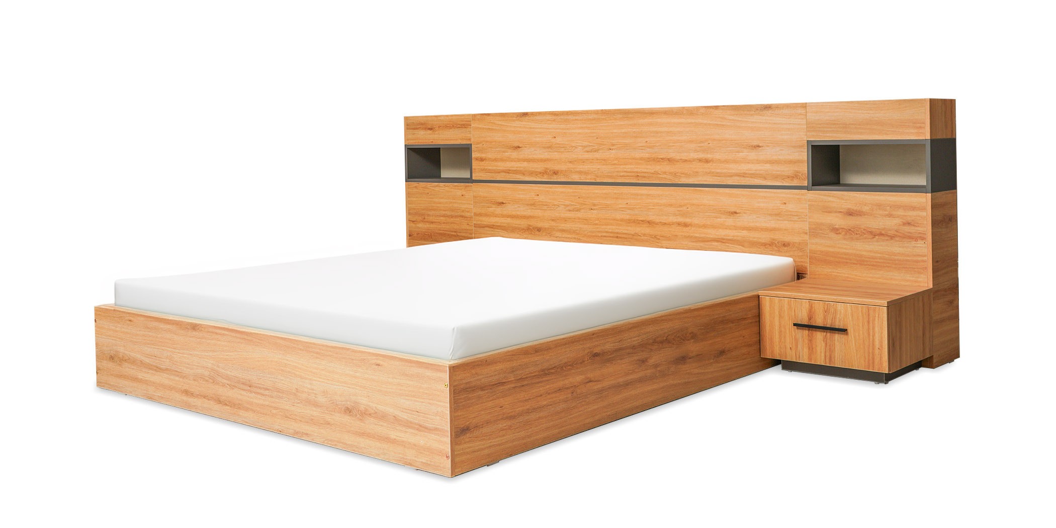 Salvadora Bed 180x200 cm With Night Tables In Plywood