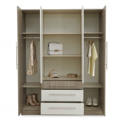 Latonia Wardrobe 4 Doors Swan & White