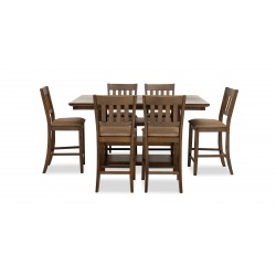 Serafina High Table And 6 High Chairs Ash Veneer