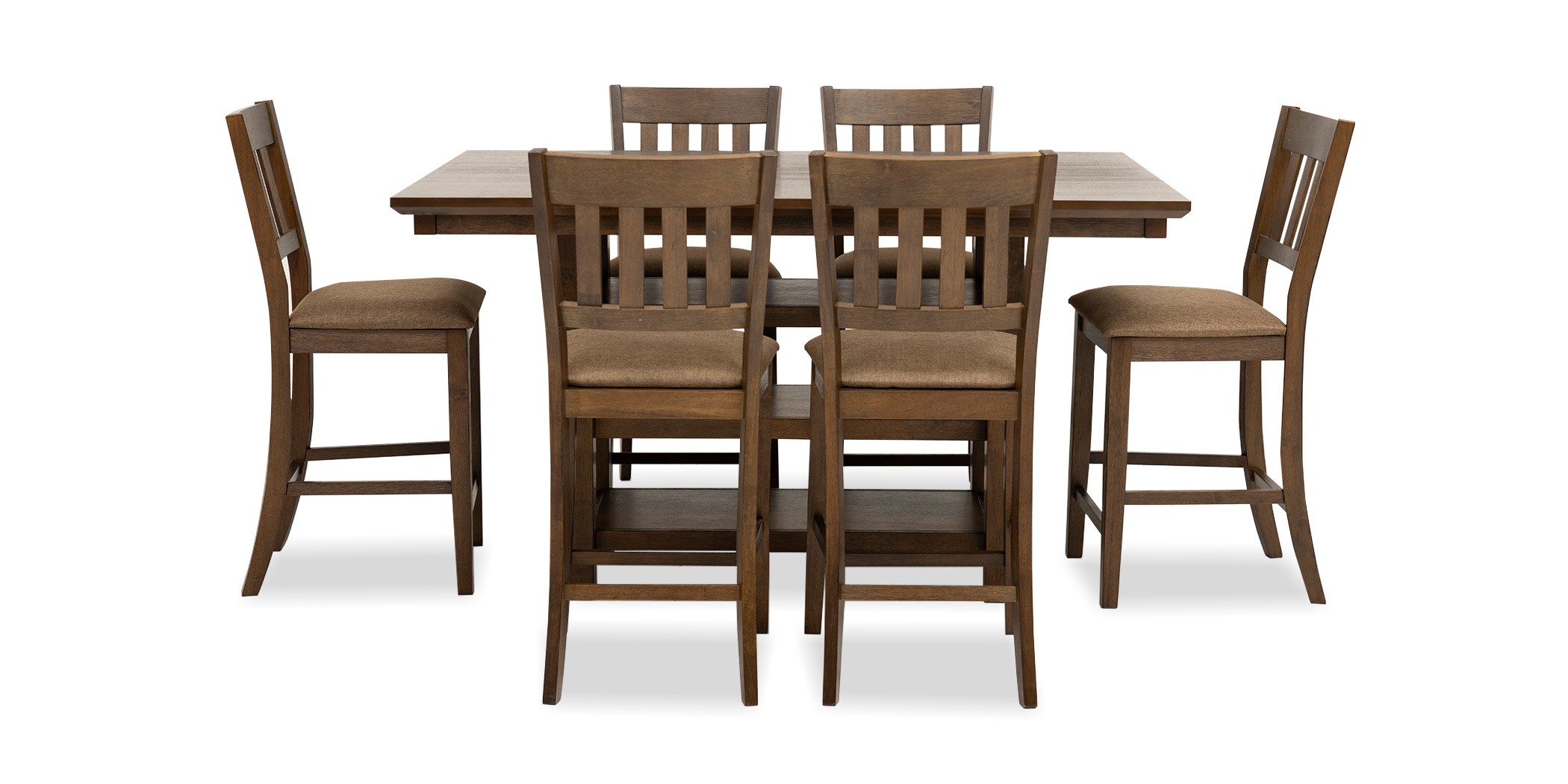 Serafina High Table And 6 High Chairs Ash Veneer