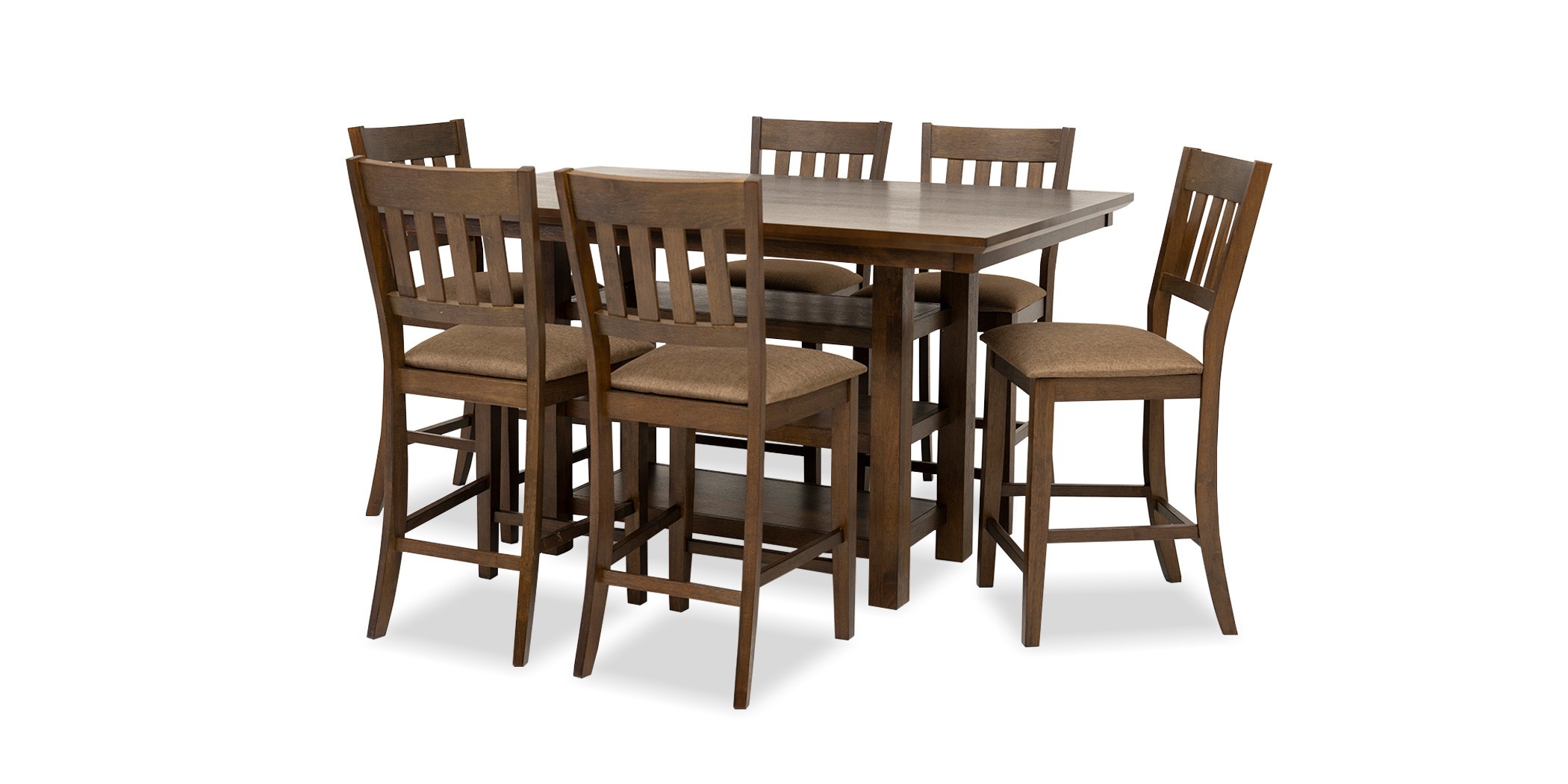 Serafina High Table And 6 High Chairs Ash Veneer