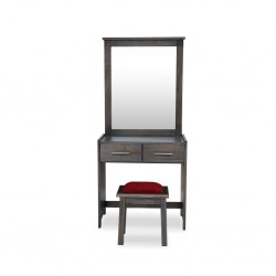 Napoleon Dressing Table With Pouf Grey Rubberwood