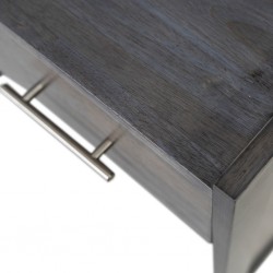 Napoleon Dressing Table With Pouf Grey Rubberwood