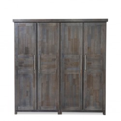 Napoleon Wardrobe 4 Doors Grey Rubberwood