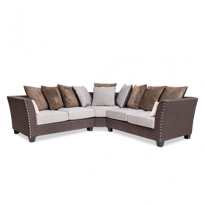 Marco Sofa Corner Brown & Grey Colour Fabric