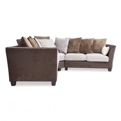 Marco Sofa Corner Brown & Grey Colour Fabric