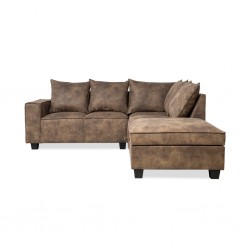 Hunter Reversible Modular Sofa With Storage Chaise in Dark brown Col