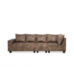 Hunter Reversible Modular Sofa With Storage Chaise in Dark brown Col