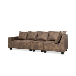 Hunter Reversible Modular Sofa With Storage Chaise in Dark brown Col