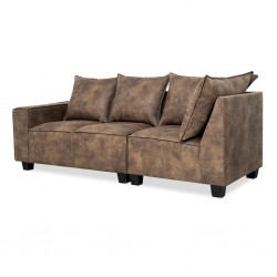 Hunter Reversible Modular Sofa With Storage Chaise in Dark brown Col