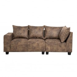 Hunter Reversible Modular Sofa With Storage Chaise in Dark brown Col