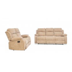 Sabella Recliner Sofa 3+2 Camel Col Fabric