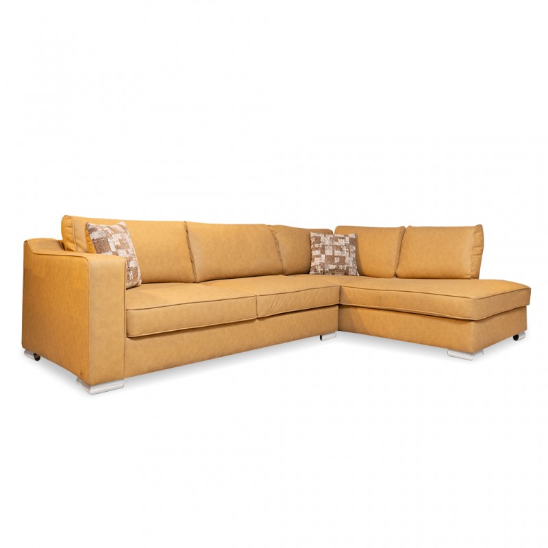 Delta Sofa Corner in Mustard Col Leather Gel