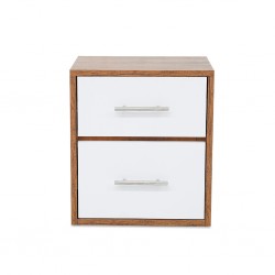 Latina Night Table With 2 Drawers In Melamine MDF