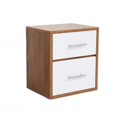 Latina Night Table With 2 Drawers In Melamine MDF