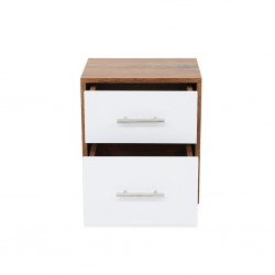 Latina Night Table With 2 Drawers In Melamine MDF