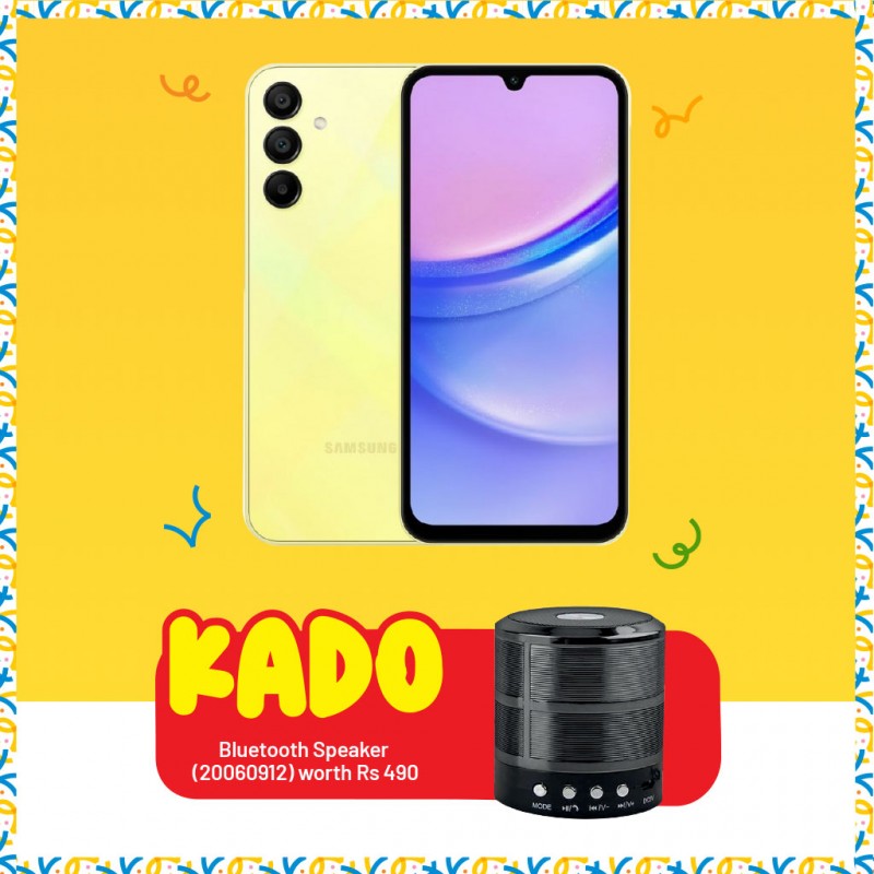 Samsung Galaxy A15 Yellow & Free AAVTA S28 Bluetooth Speaker with light