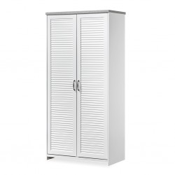 Aini Wardrobe 2 Doors White & Marble Grey