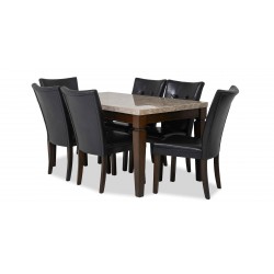 Bliss Table and 6 Chairs Walnut