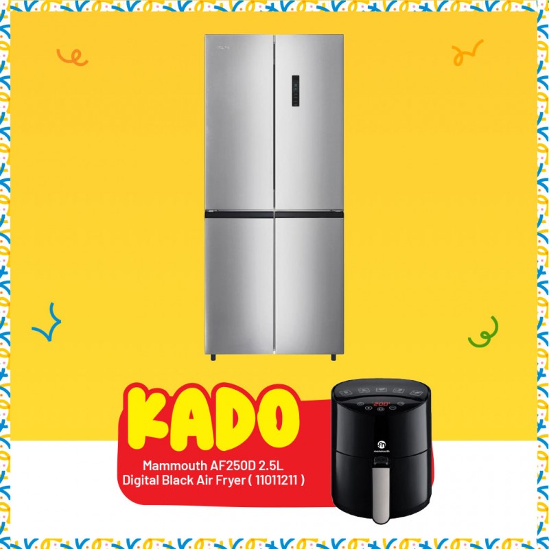 Ocean MDOKO 480 NF D X 3 Refrigerator & Free Mammouth AF250D 2.5L Digital Black Air Fryer