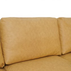 Bella Sofa Corner in Mustard Col Leather Gel