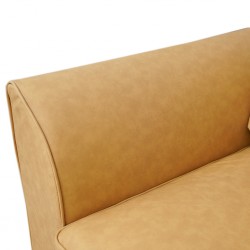 Bella Sofa Corner in Mustard Col Leather Gel