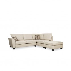 Bella Sofa Corner In Stone Col Leather Gel