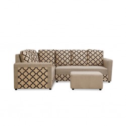 Olwen Sofa Corner LHF 2S & RHF 3S & Ottoman Beige W/Brown